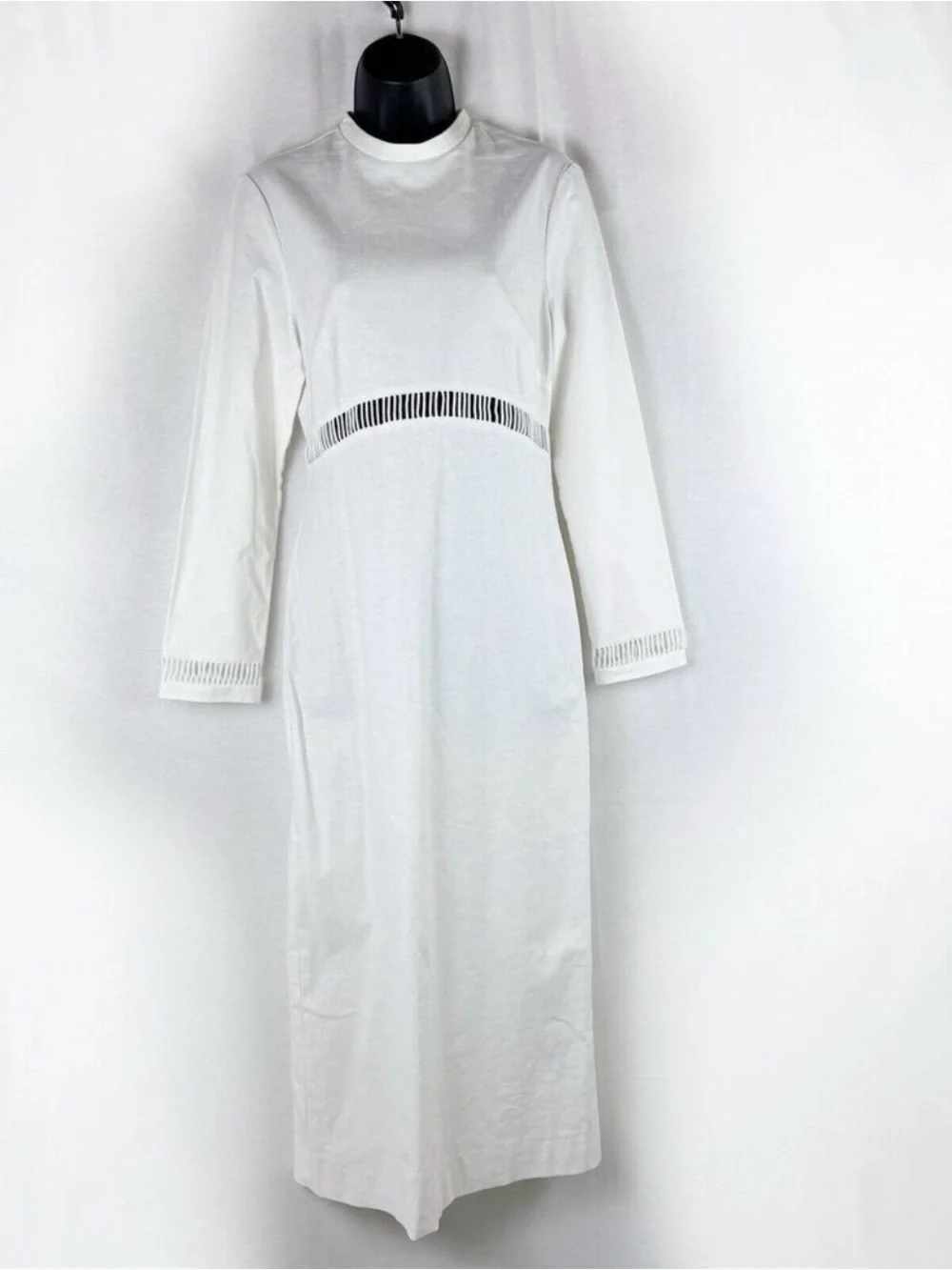 STAUD Ivory Long-Sleeve Midi Dress with Cutout Detailing - Picture 4 of 11